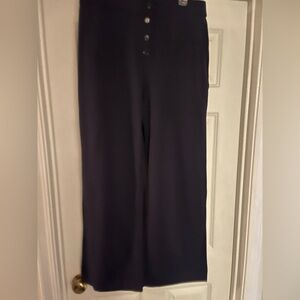 Halara Midnight Blue High Waist Pull-On Wide Leg Work Pants XL NWT